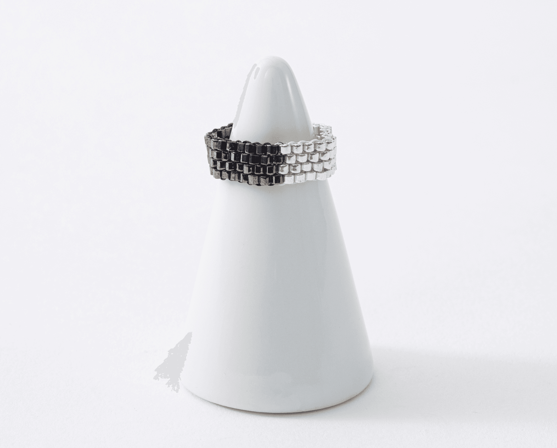 ２色アシンメトリービーズリング⑥（みやび019-RNG-Gm＆S ）みやびシリーズ